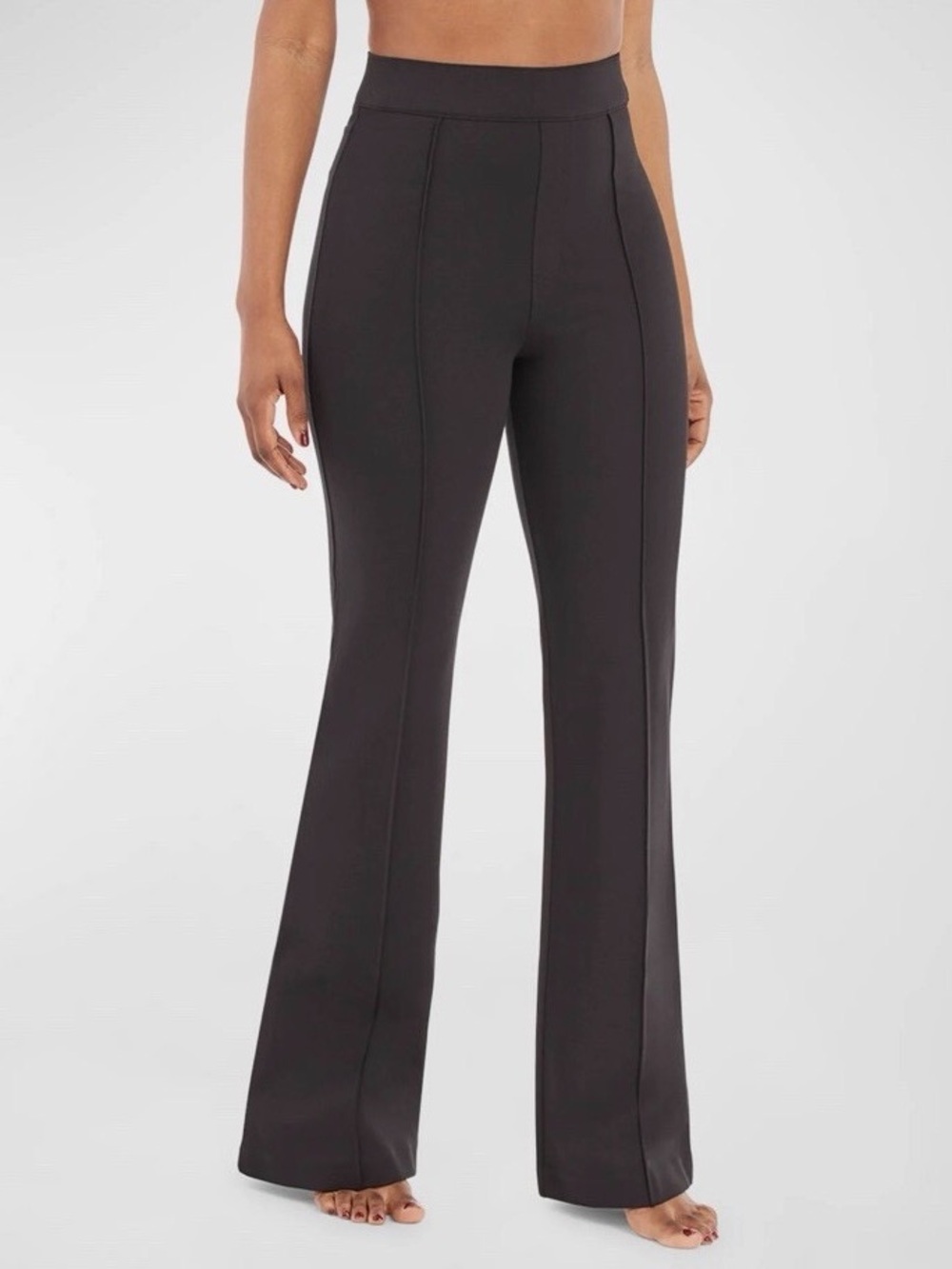 Spanx Perfect Ponte Flare Pants S Petite Charcoal High Rise Pull On Workwear